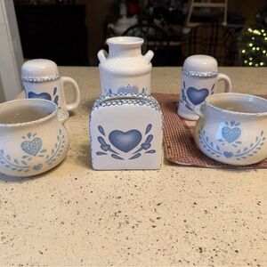 Blue Heart Ceramic Kitchen Set